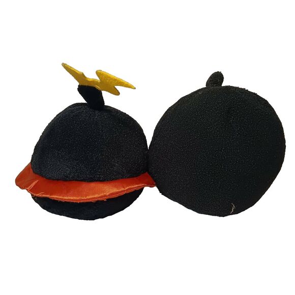 Angry Birds Plush Outer Space Black Fire Bomb Bird Orange Black 6”No Sound - Picture 4 of 5